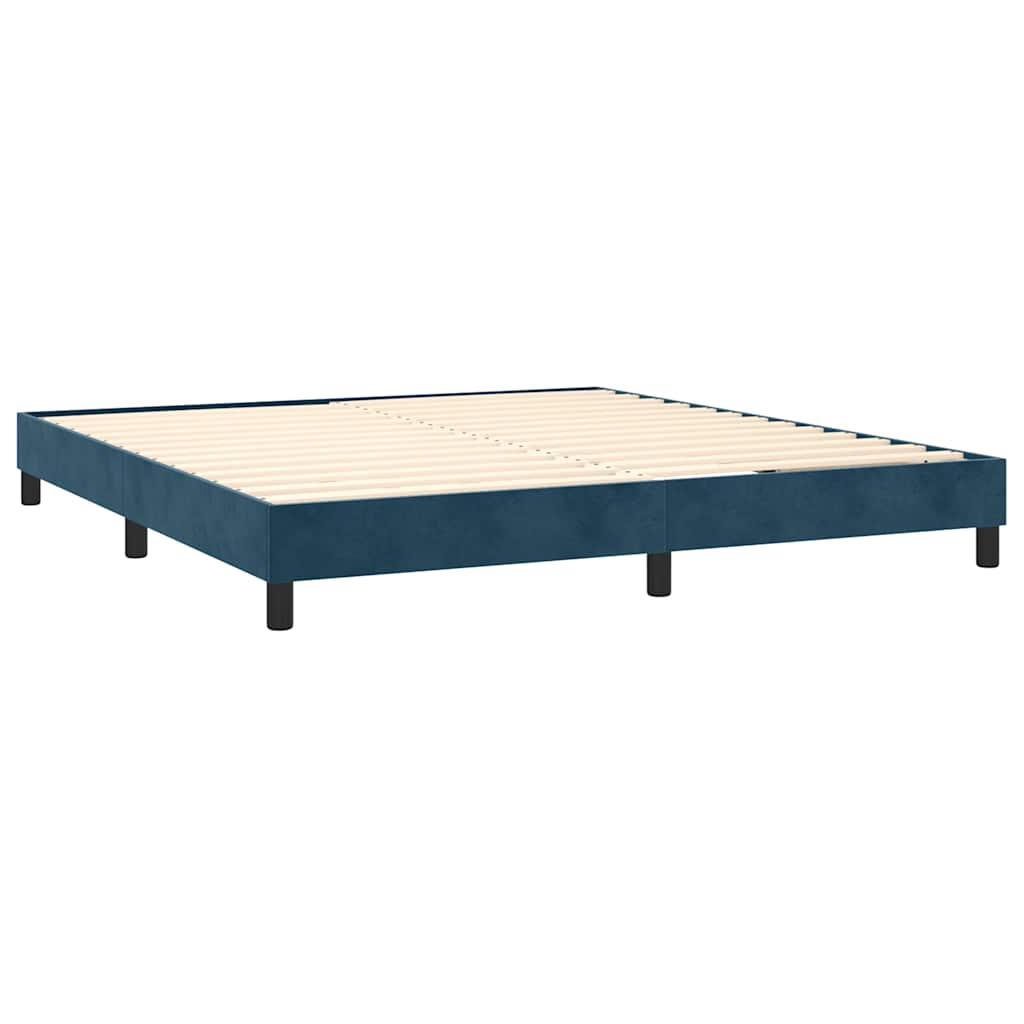 Sommier à lattes de lit et matelas Bleu foncé 160x200cm Velours - XIOS