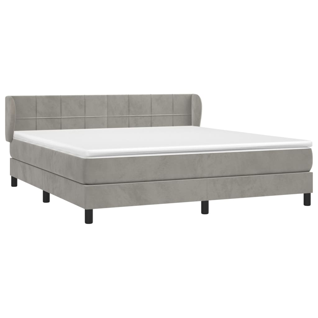 Sommier à lattes de lit et matelas Gris clair 180x200cm Velours - XIOS