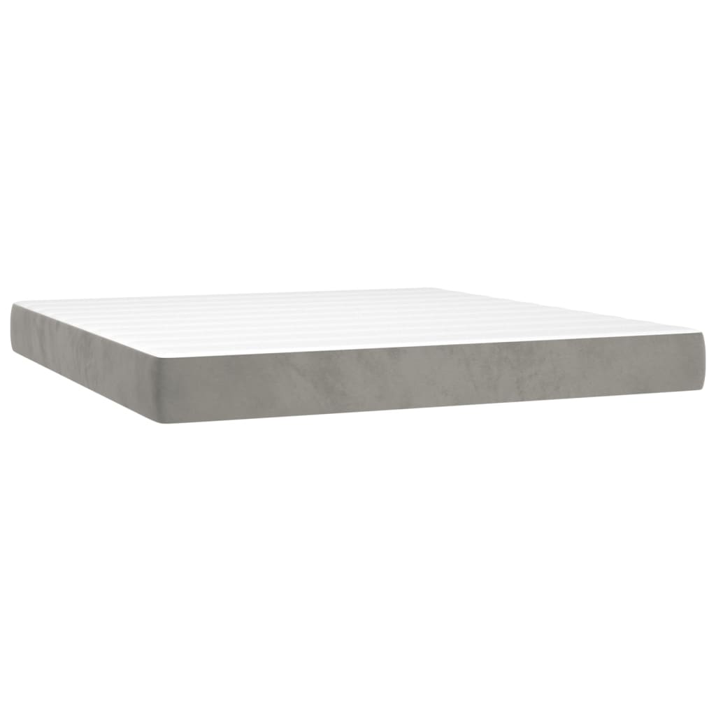 Sommier à lattes de lit et matelas Gris clair 180x200cm Velours - XIOS