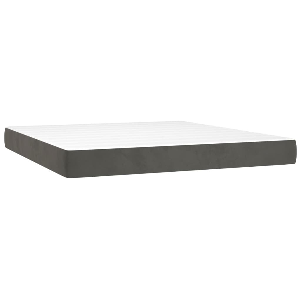 Sommier à lattes de lit et matelas Gris foncé 180x200cm Velours - XIOS