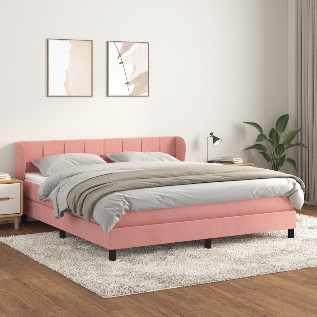 Sommier à lattes de lit avec matelas Rose 180x200 cm Velours - XIOS