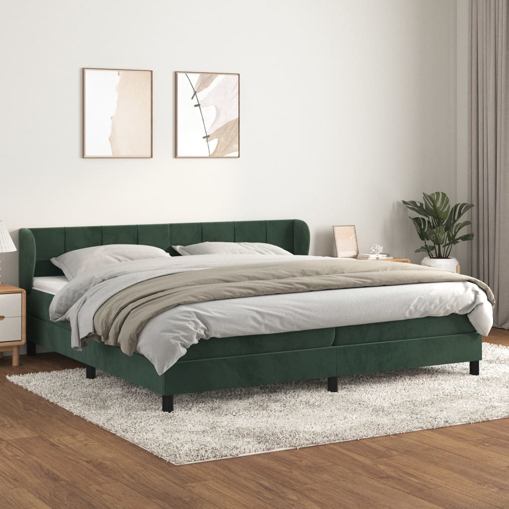 Sommier à lattes de lit et matelas Vert foncé 200x200cm Velours - XIOS