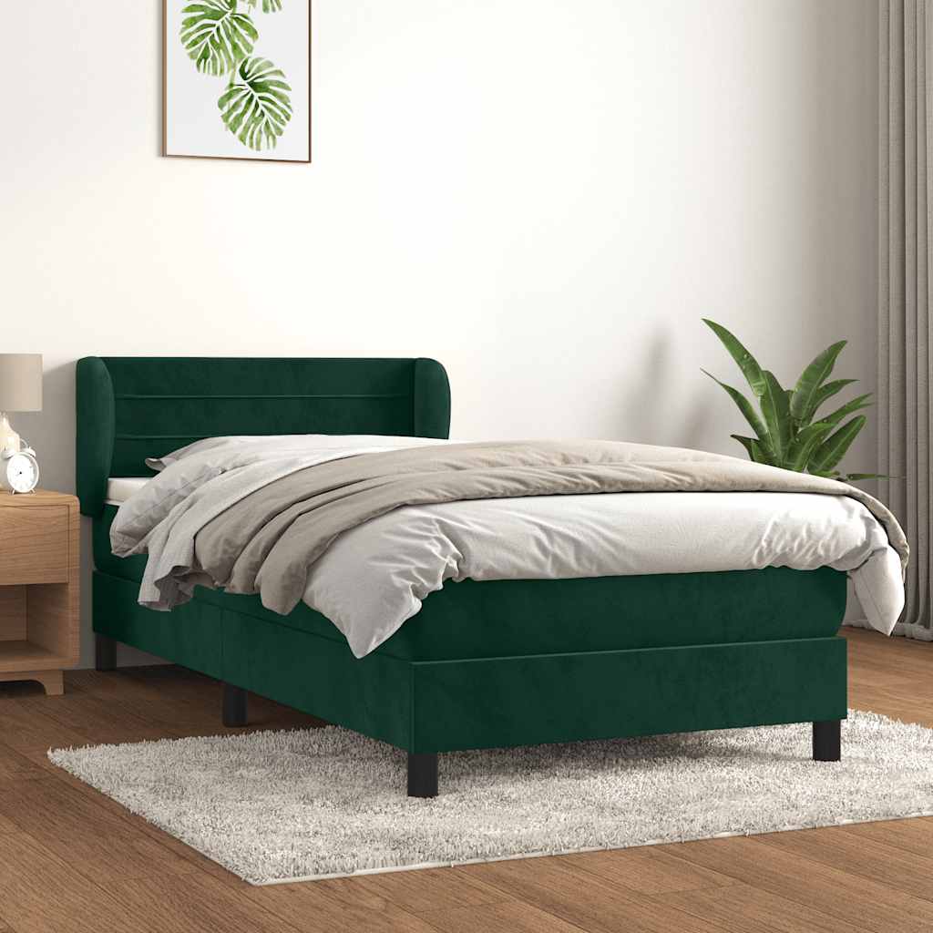 Sommier à lattes de lit et matelas Vert foncé 80x200 cm Velours - XIOS
