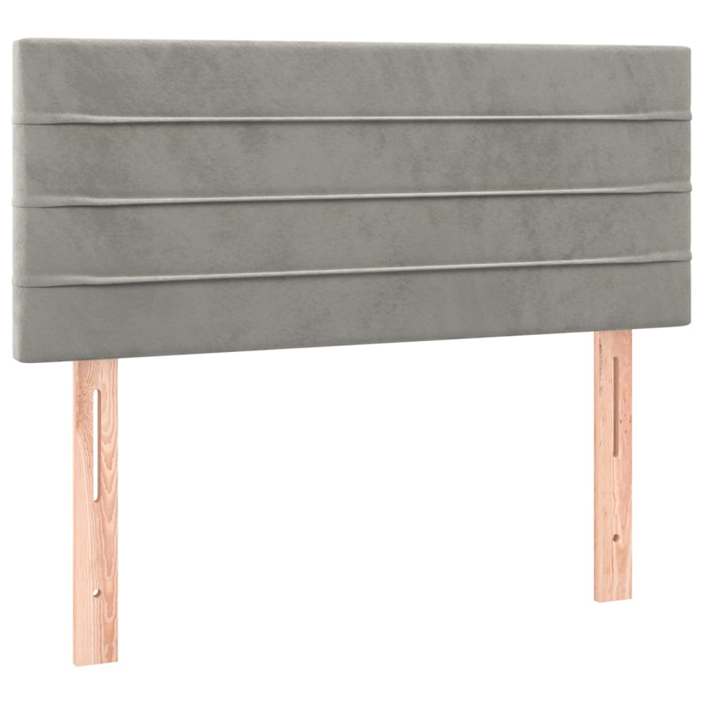 Sommier à lattes de lit et matelas Gris clair 90x190 cm Velours - XIOS