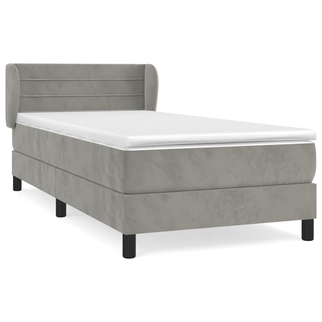 Sommier à lattes de lit et matelas Gris foncé 90x200 cm Velours - XIOS