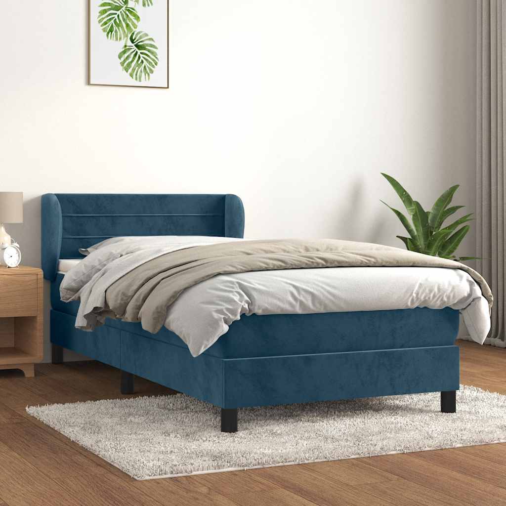 Sommier à lattes de lit avec matelas Bleu foncé 90x200 cm - XIOS