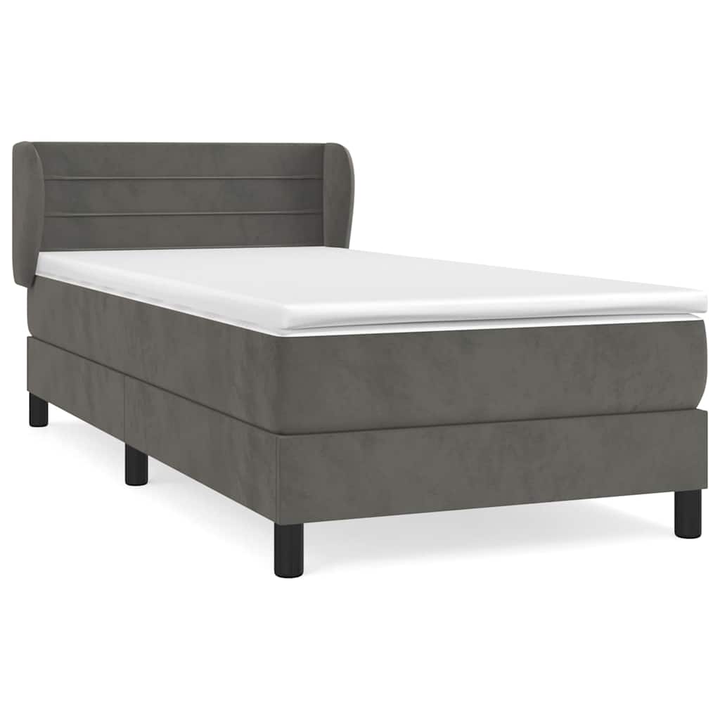 Sommier à lattes de lit avec matelas Gris foncé 100x200 cm