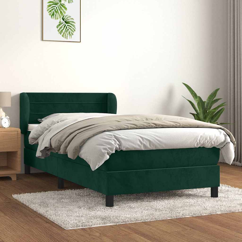 Sommier à lattes de lit avec matelas Vert foncé 100x200 cm - XIOS