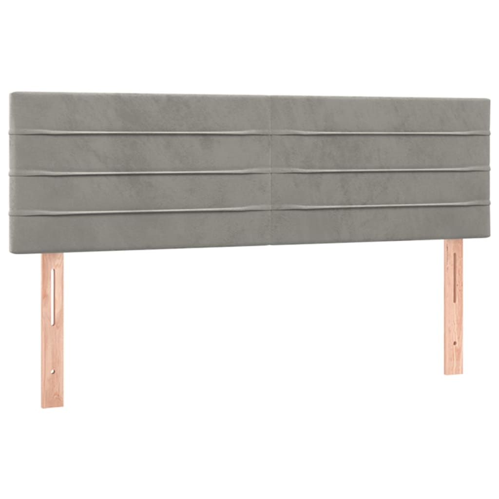 Sommier à lattes de lit et matelas Gris clair 140x190cm Velours - XIOS