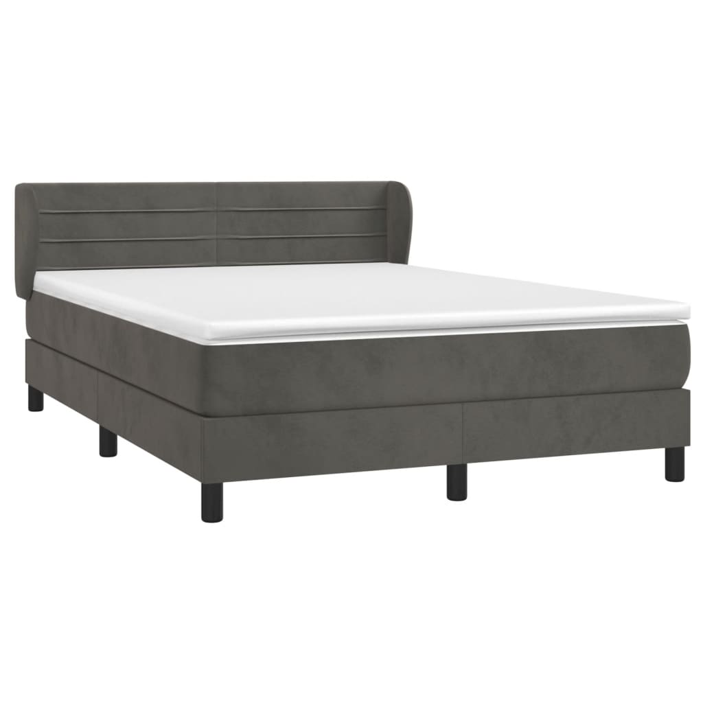 Sommier à lattes de lit et matelas Gris foncé 140x200cm Velours - XIOS