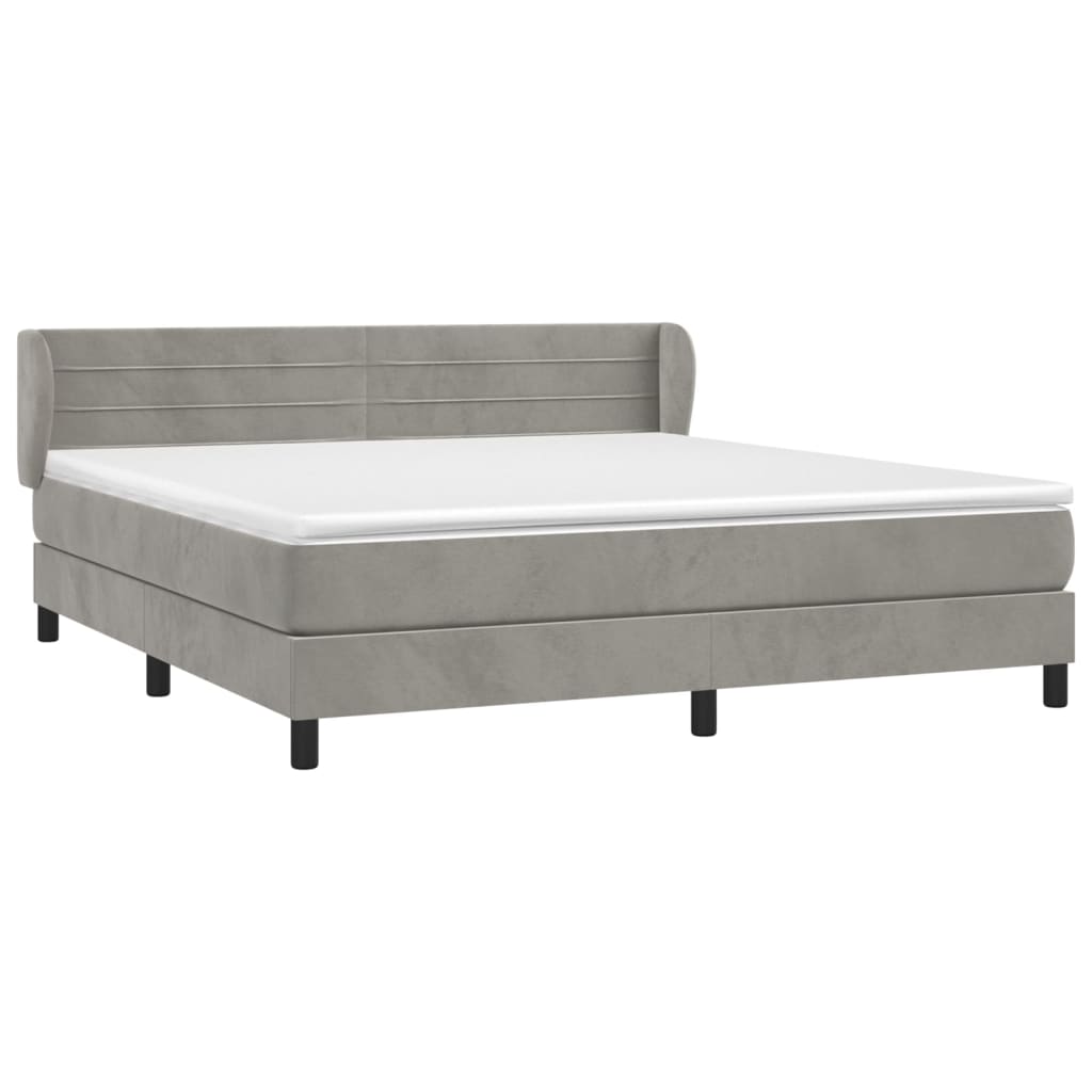 Sommier à lattes de lit et matelas Gris clair 160x200cm Velours - XIOS