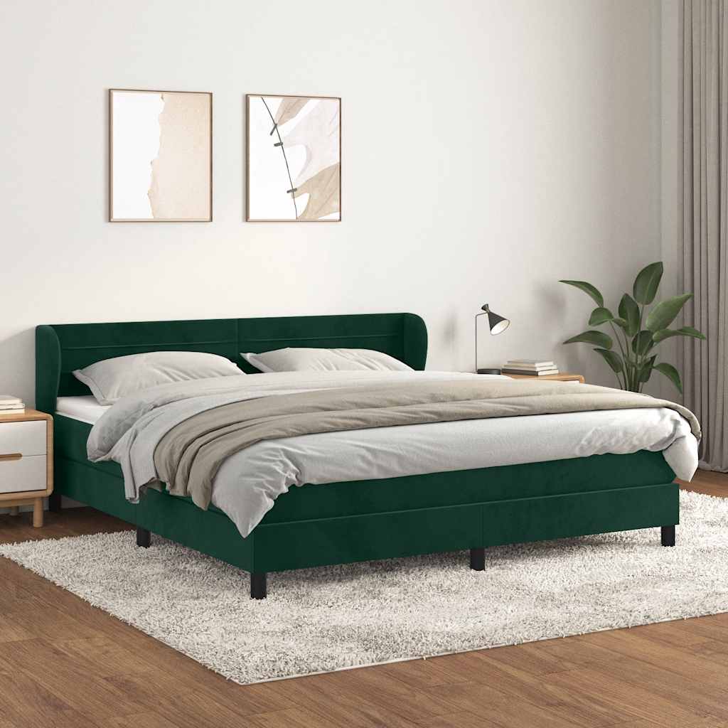 Sommier à lattes de lit et matelas Vert foncé 160x200cm Velours - XIOS