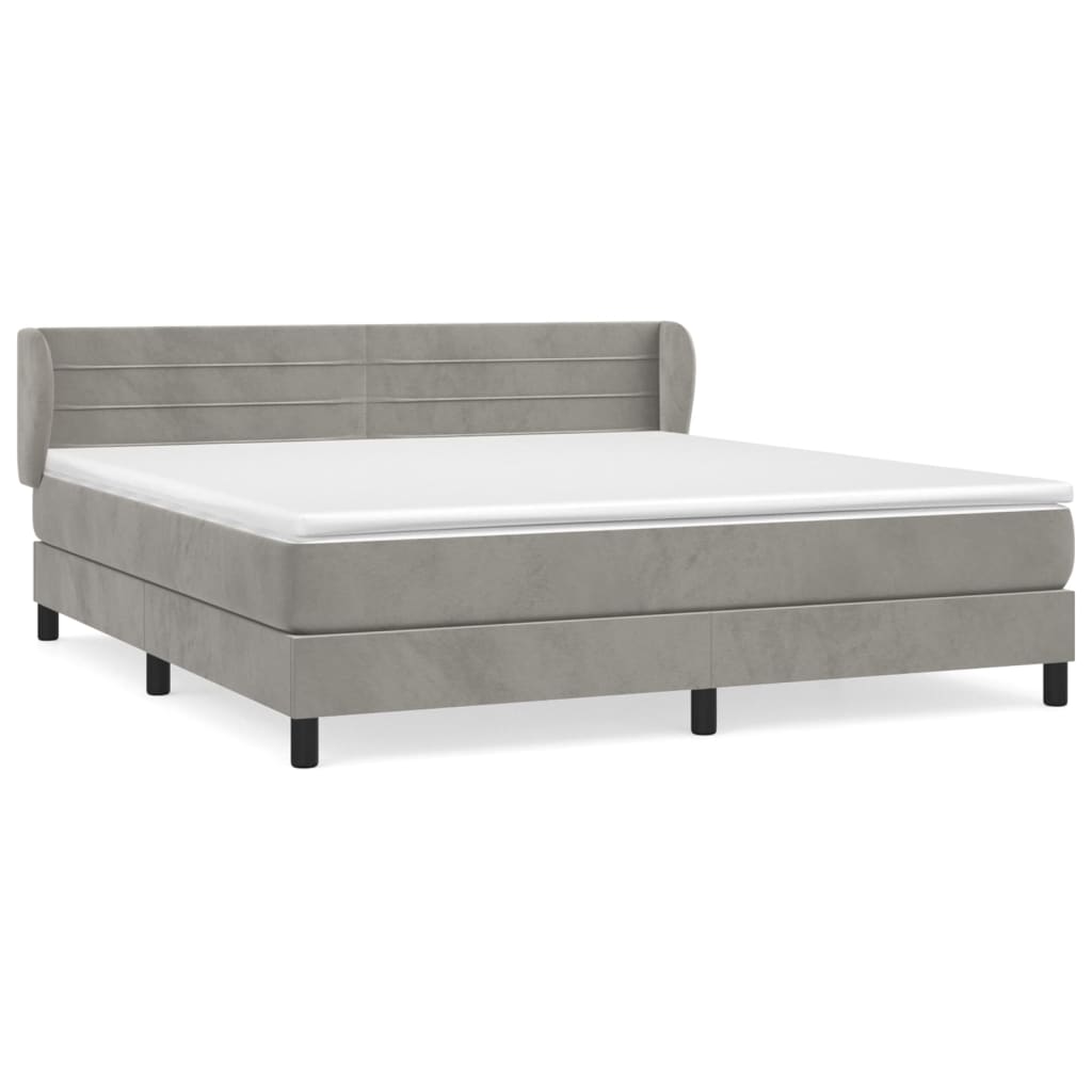 Sommier à lattes de lit et matelas Gris clair 180x200cm Velours - XIOS