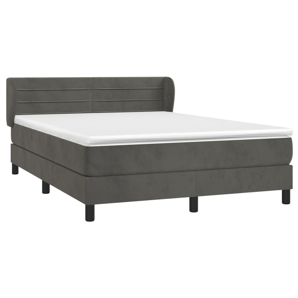 Sommier à lattes de lit et matelas Gris foncé 180x200cm Velours - XIOS