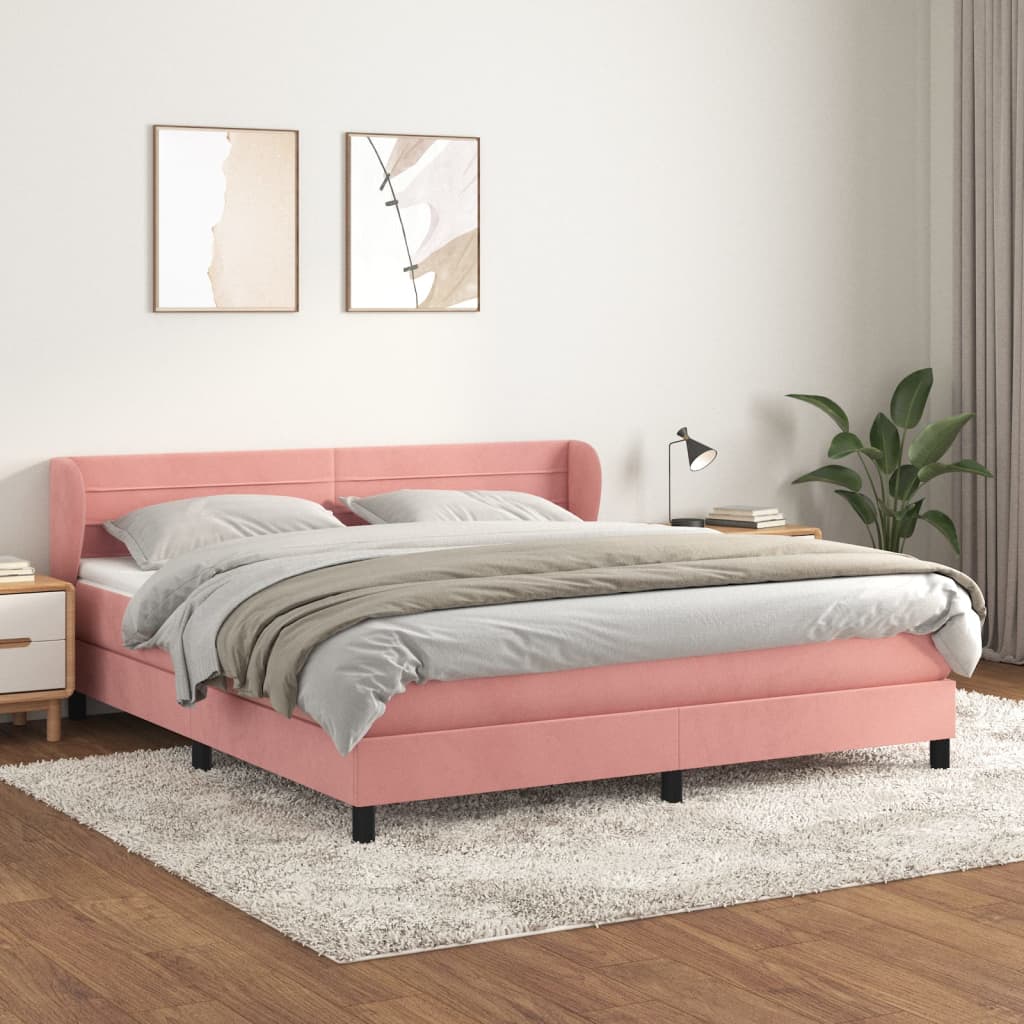 Sommier à lattes de lit avec matelas Rose 180x200 cm Velours - XIOS
