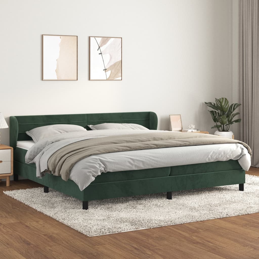 Sommier à lattes de lit et matelas Vert foncé 200x200cm Velours - XIOS