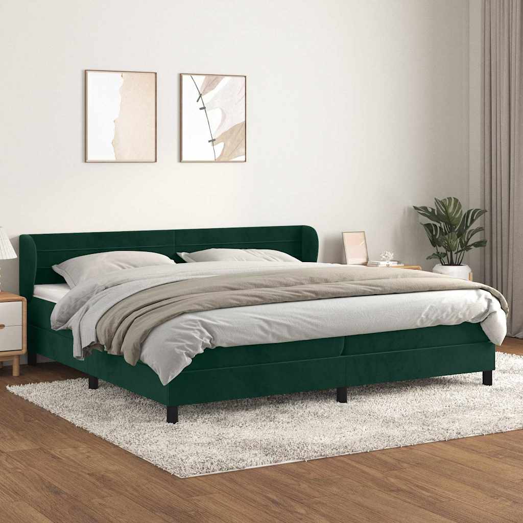 Sommier à lattes de lit et matelas Vert foncé 200x200cm Velours - XIOS