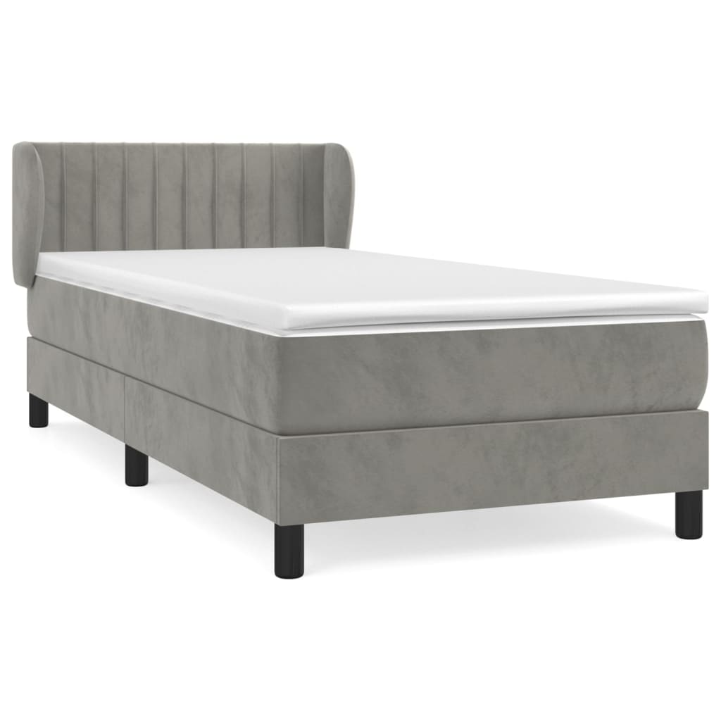 Sommier à lattes de lit et matelas Gris clair 80x200 cm Velours - XIOS