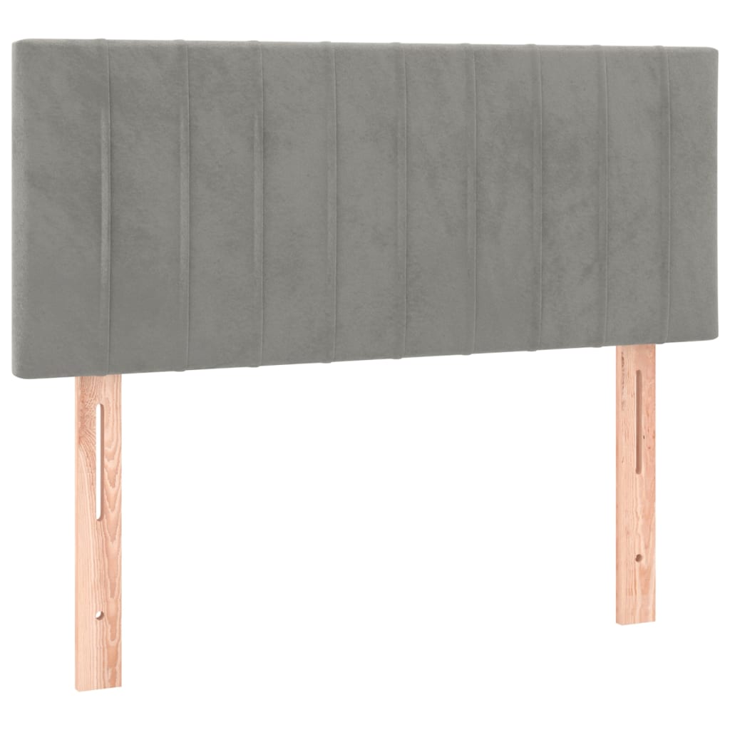 Sommier à lattes de lit et matelas Gris clair 80x200 cm Velours - XIOS