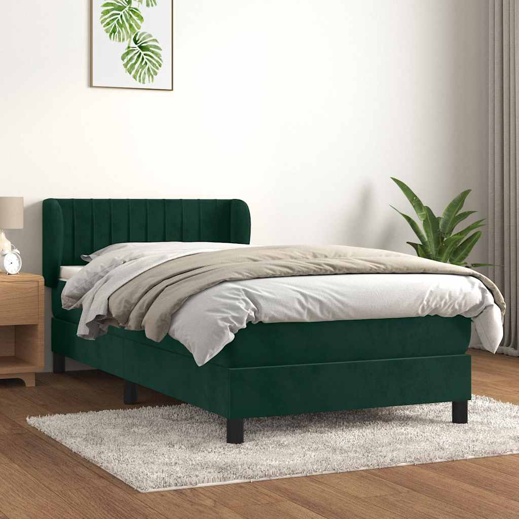 Sommier à lattes de lit et matelas Vert foncé 80x200 cm Velours - XIOS