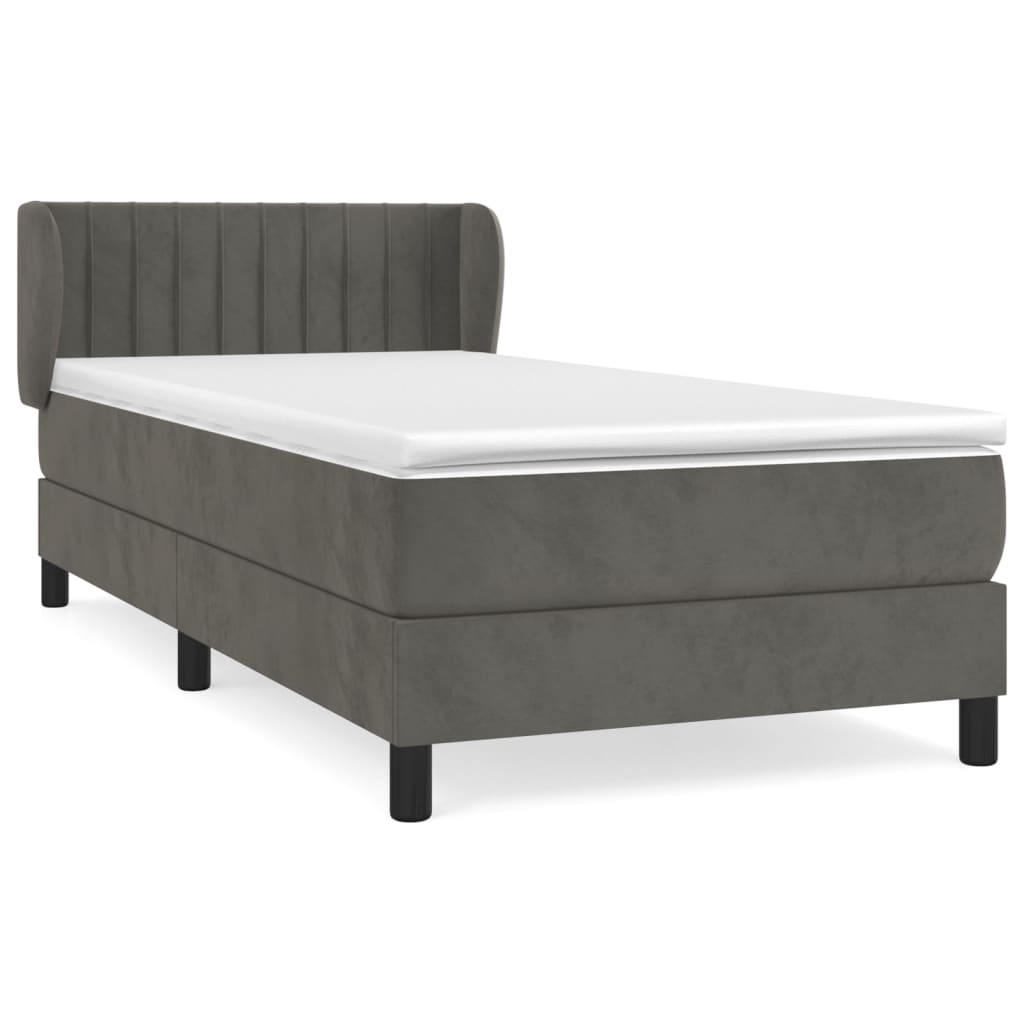 Sommier à lattes de lit et matelas Gris foncé 90x200 cm Velours - XIOS