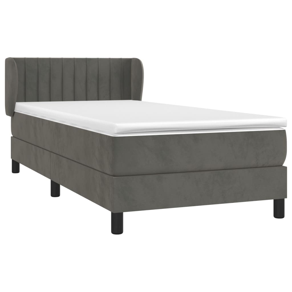 Sommier à lattes de lit avec matelas Gris foncé 100x200 cm - XIOS
