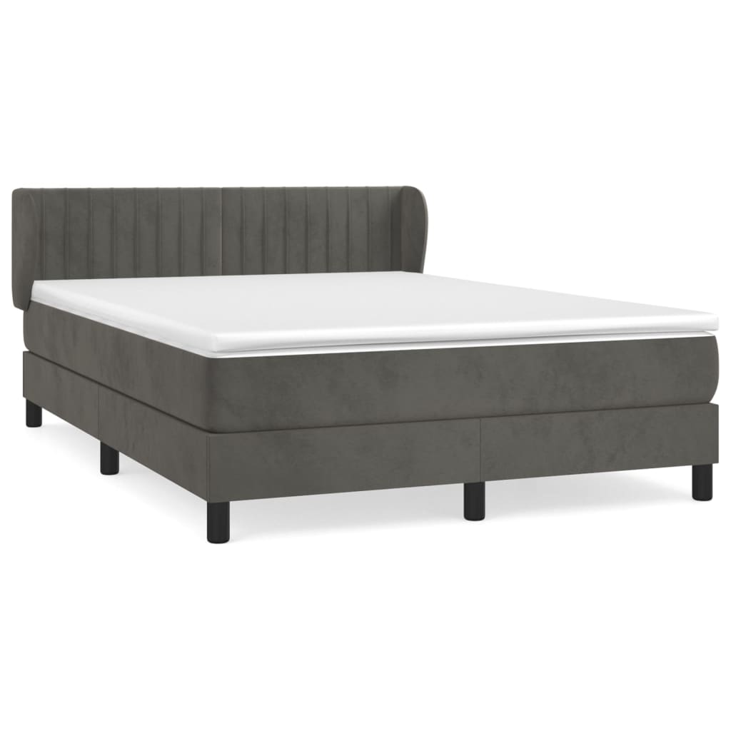 Sommier à lattes de lit et matelas Gris foncé 140x190cm Velours - XIOS