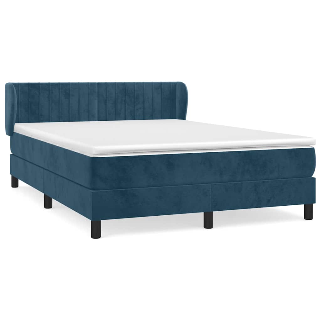 Sommier à lattes de lit et matelas Bleu foncé 140x190cm Velours - XIOS
