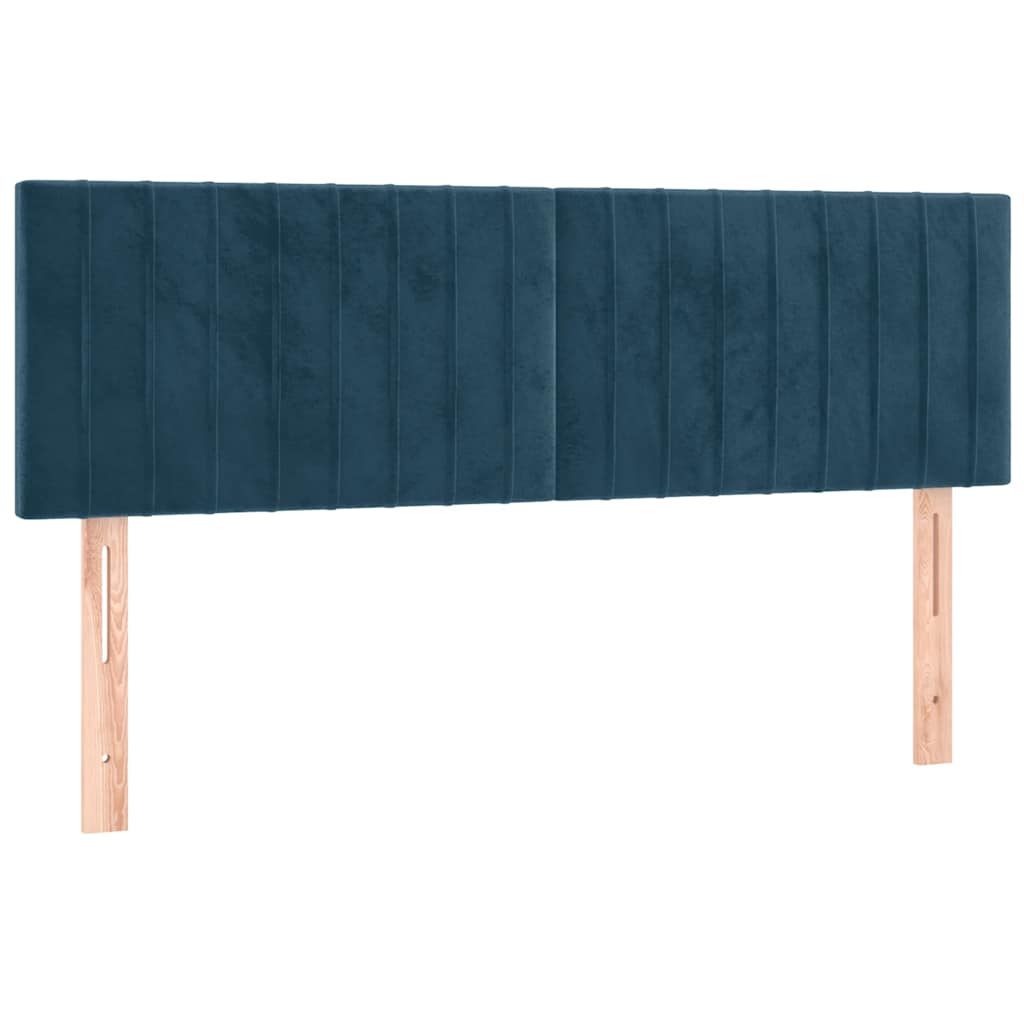 Sommier à lattes de lit et matelas Bleu foncé 140x190cm Velours - XIOS