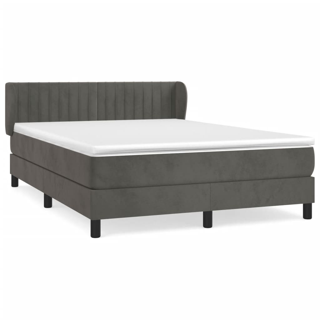 Sommier à lattes de lit et matelas Gris foncé 140x200cm Velours - XIOS