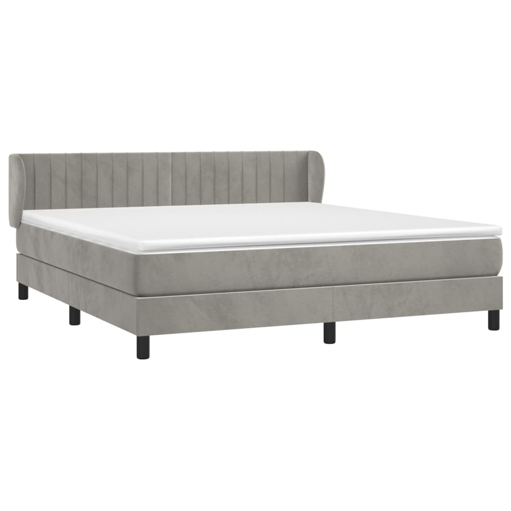 Sommier à lattes de lit et matelas Gris clair 160x200cm Velours - XIOS