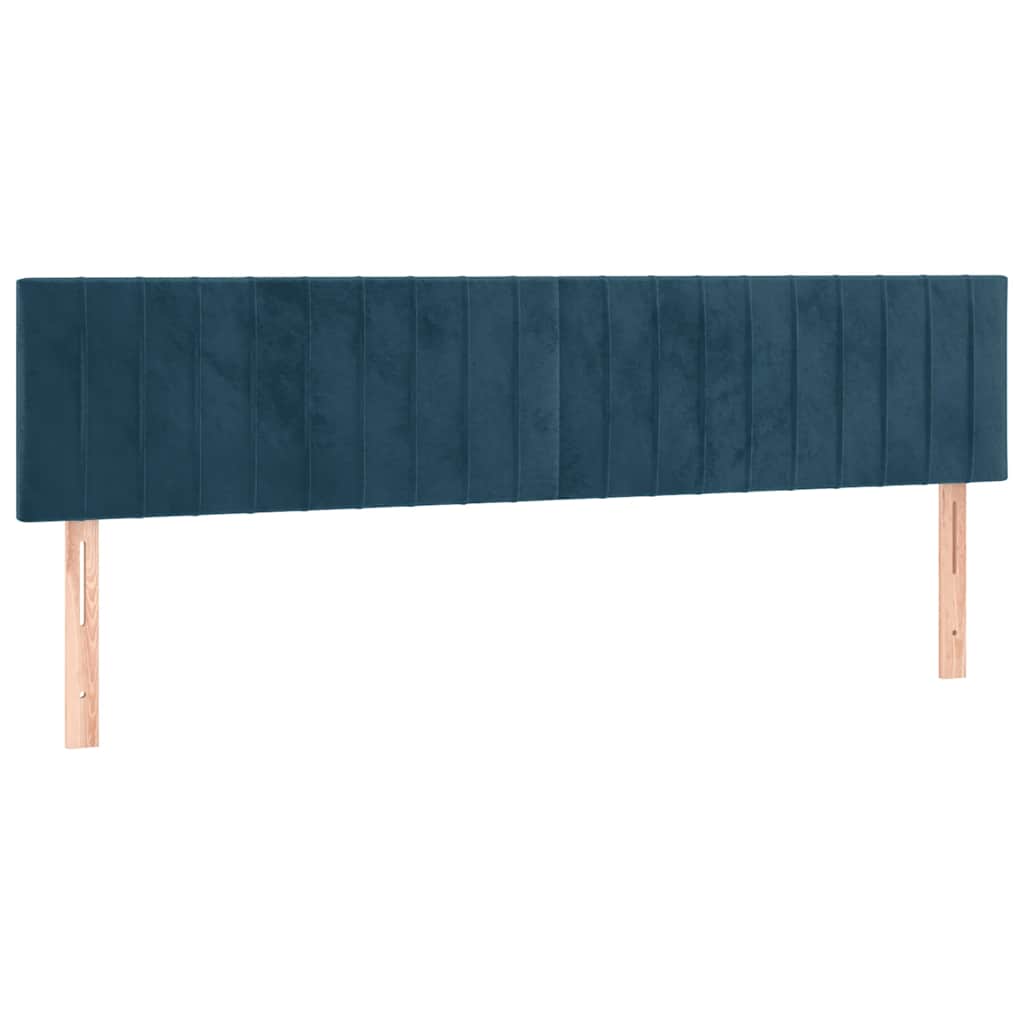 Sommier à lattes de lit et matelas Bleu foncé 160x200cm Velours