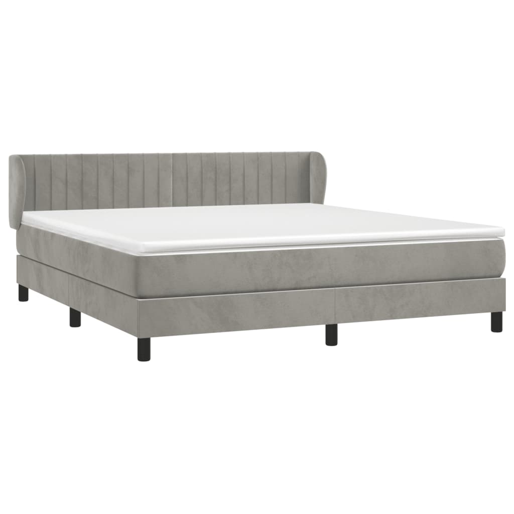Sommier à lattes de lit et matelas Gris clair 180x200cm Velours - XIOS