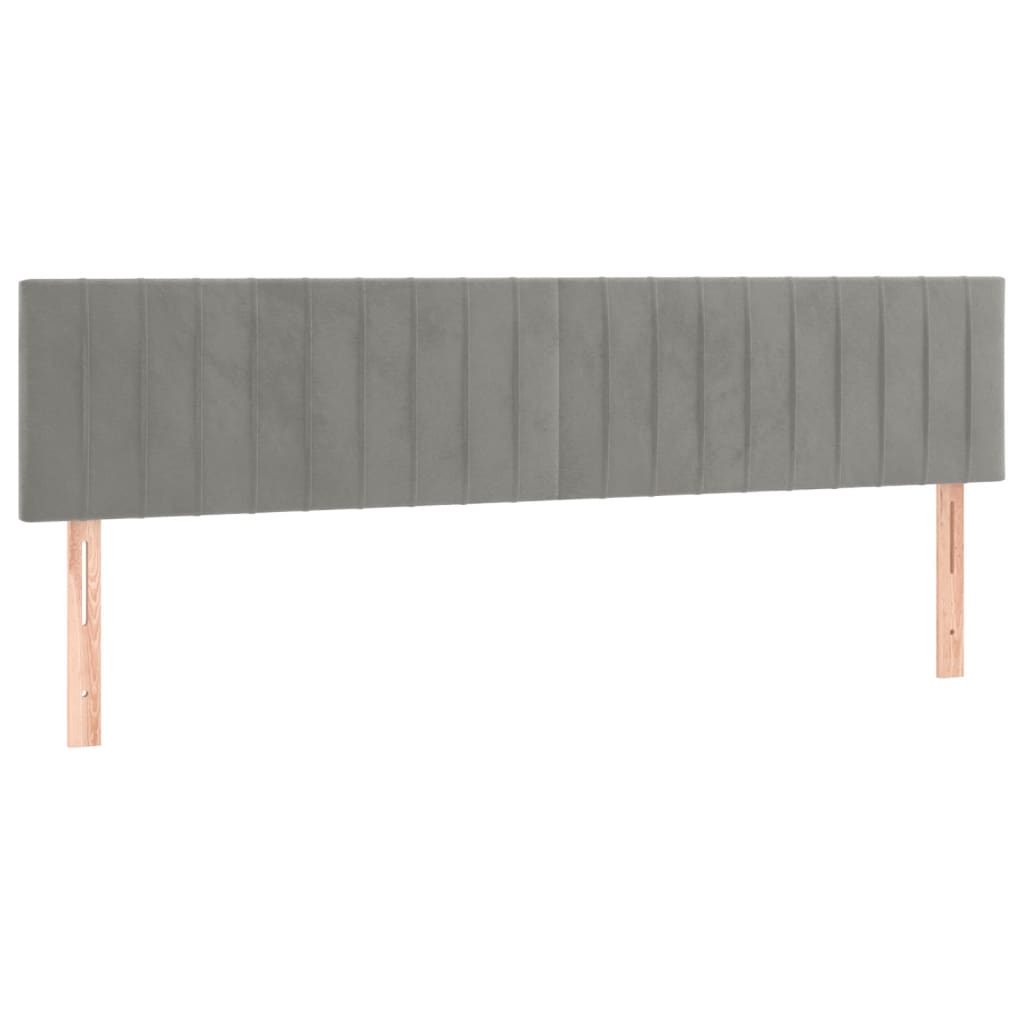 Sommier à lattes de lit et matelas Gris clair 180x200cm Velours - XIOS