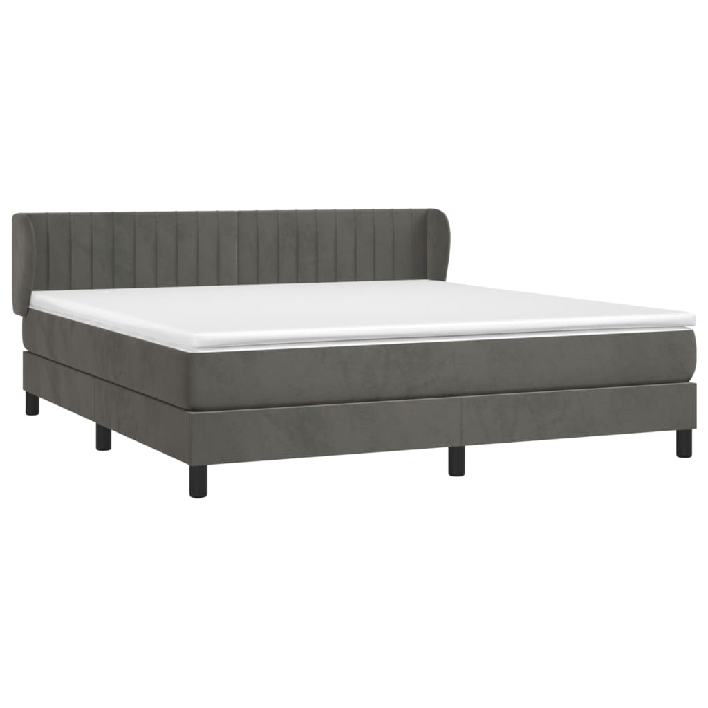 Sommier à lattes de lit et matelas Gris foncé 180x200cm Velours - XIOS