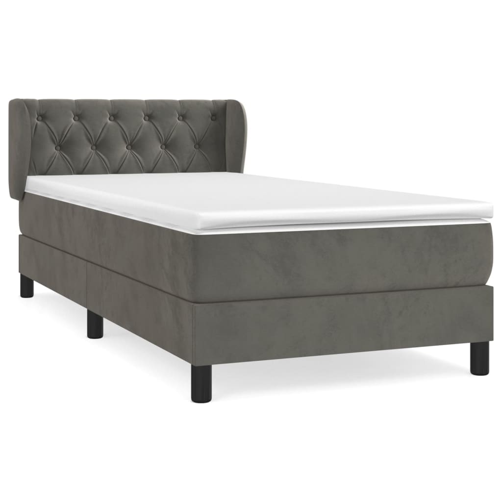 Sommier à lattes de lit et matelas Gris foncé 80x200 cm Velours - XIOS
