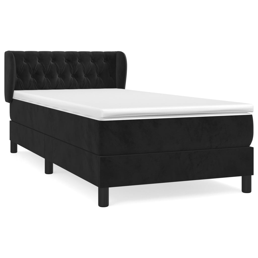 Sommier à lattes de lit avec matelas Noir 90x190 cm Velours - XIOS