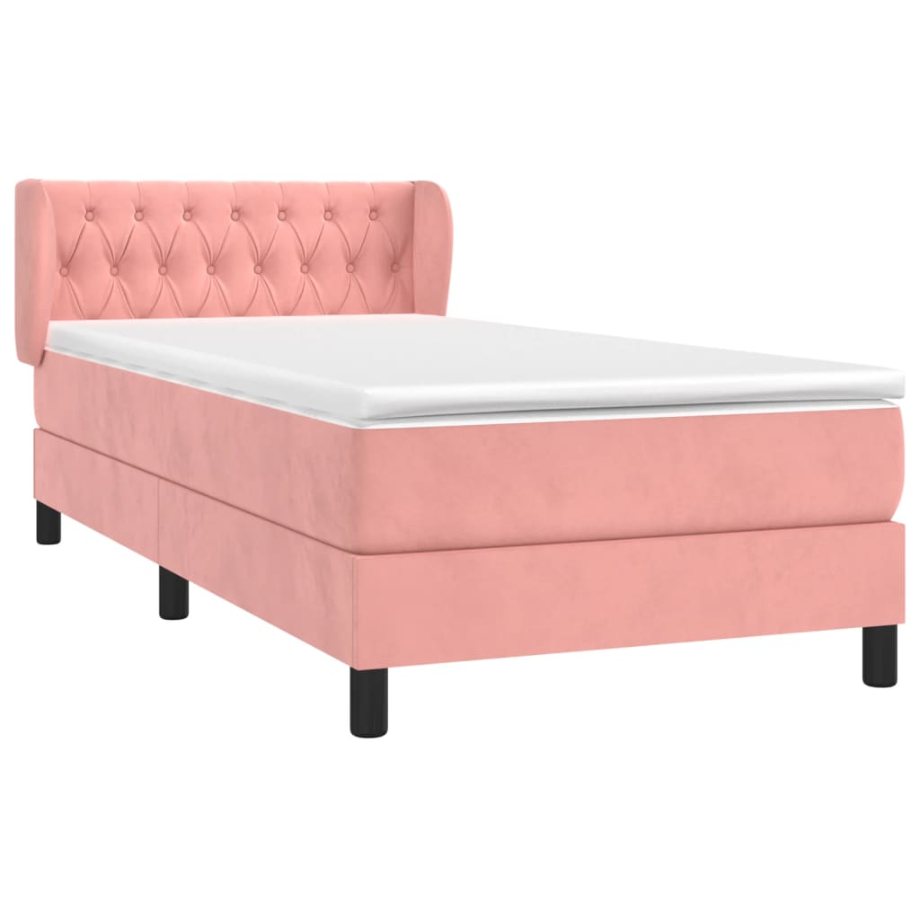 Sommier à lattes de lit avec matelas Rose 90x190 cm Velours