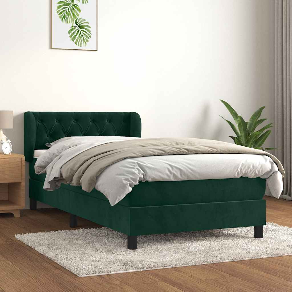 Sommier à lattes de lit avec matelas Vert foncé 90x200 cm - XIOS