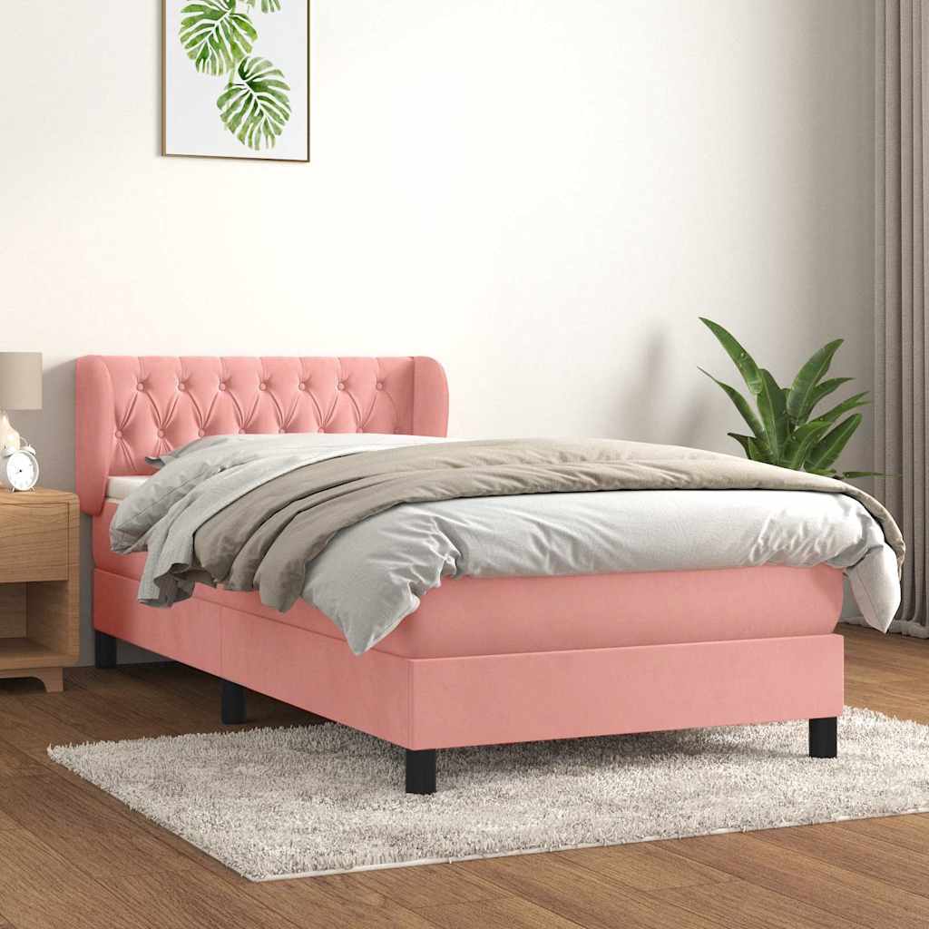 Sommier à lattes de lit avec matelas Rose 90x200 cm Velours