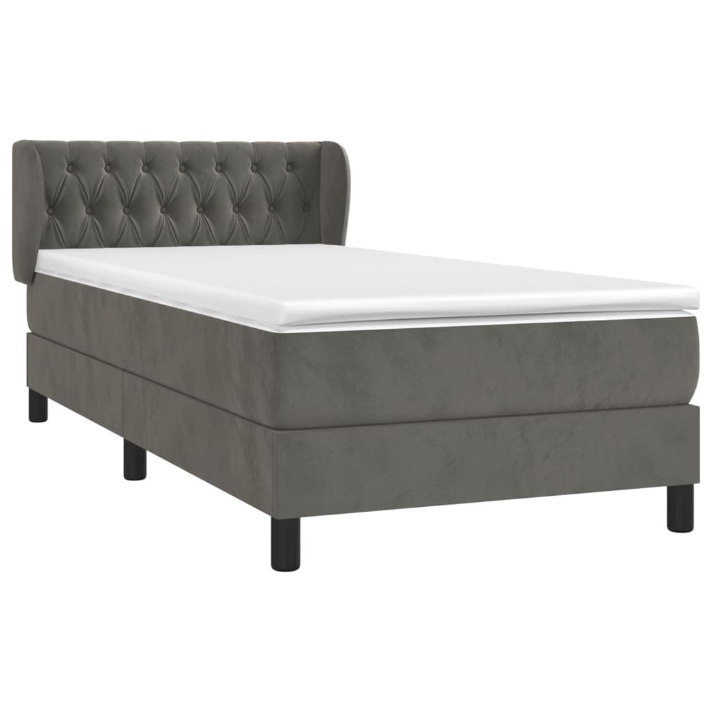 Sommier à lattes de lit avec matelas Gris foncé 100x200 cm - XIOS