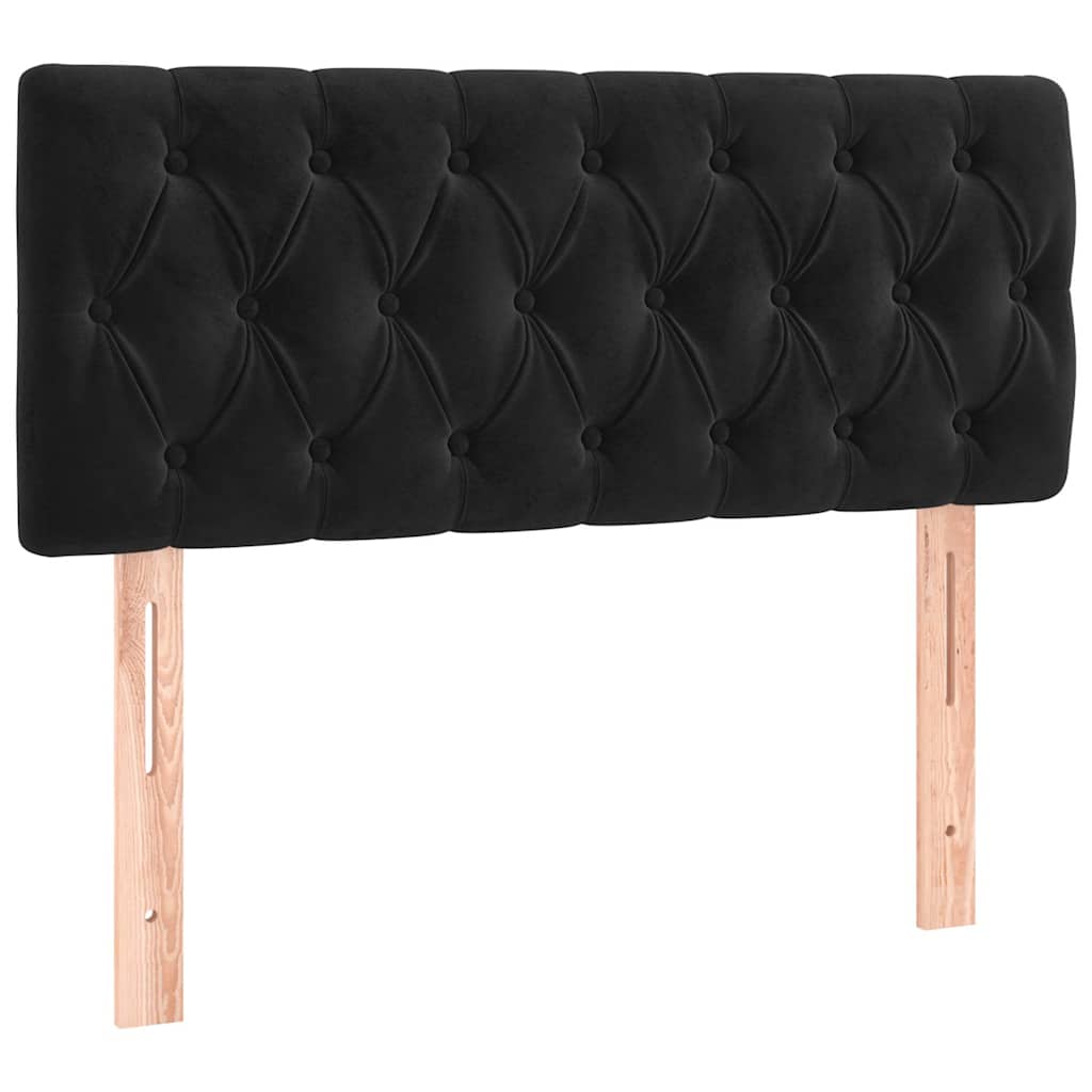 Sommier à lattes de lit avec matelas Noir 100x200 cm Velours - XIOS