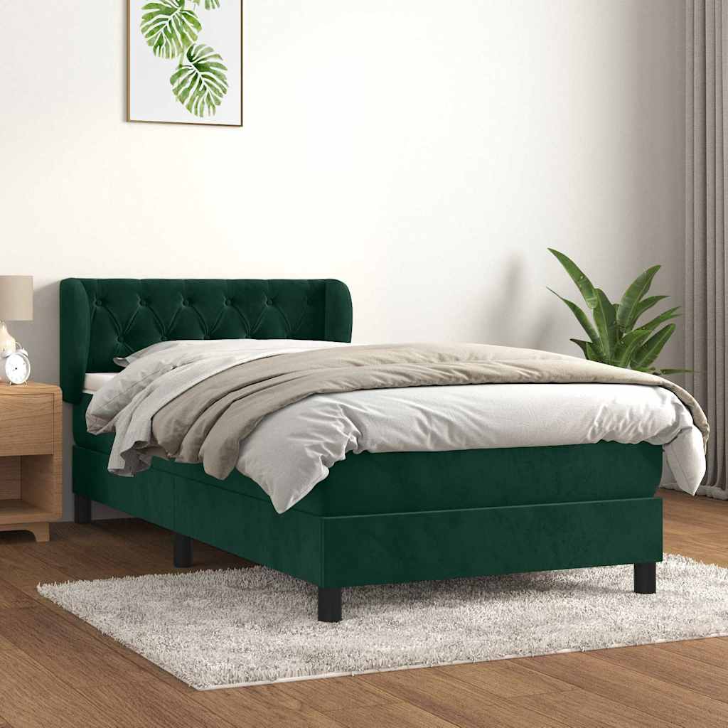 Sommier à lattes de lit avec matelas Vert foncé 100x200 cm - XIOS