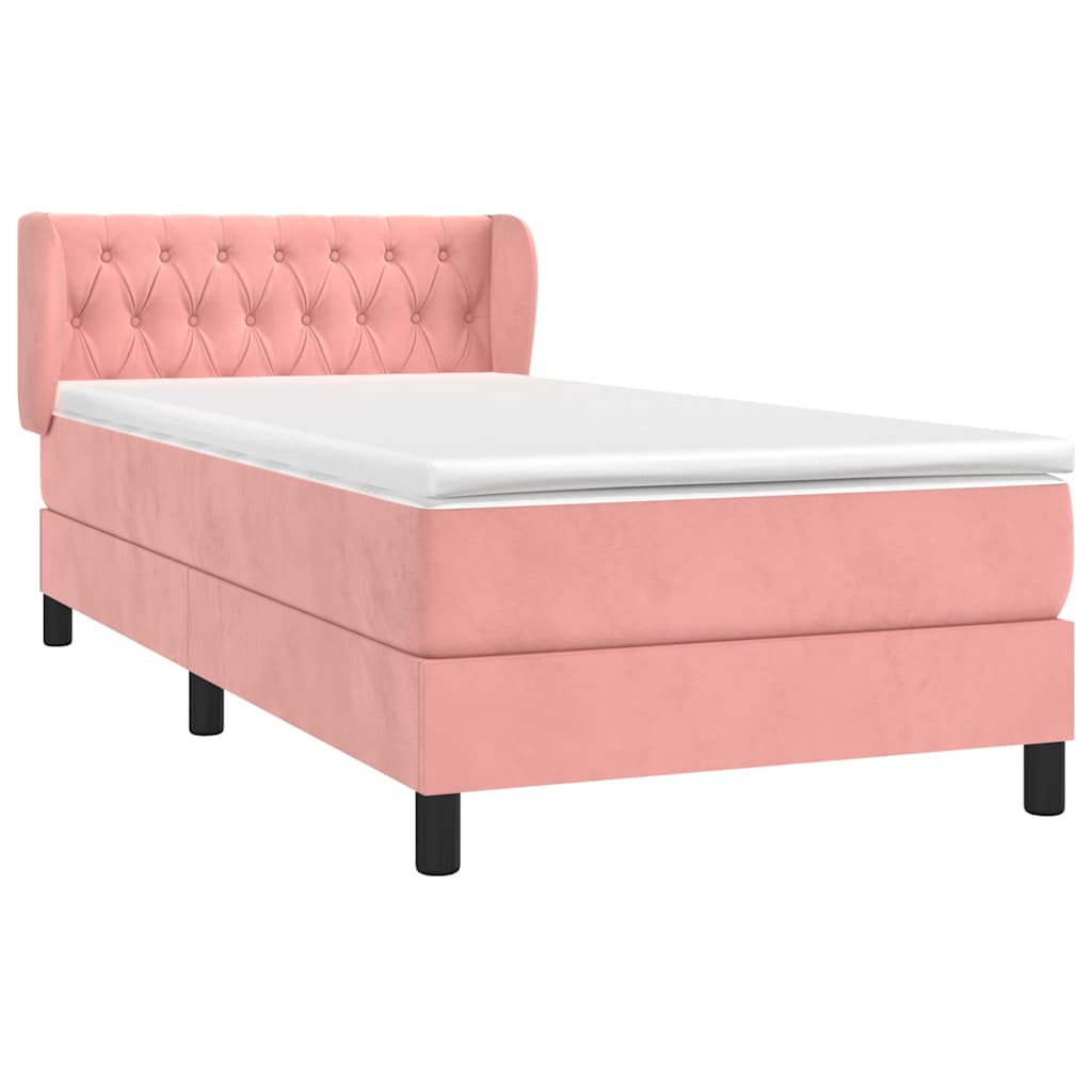 Sommier à lattes de lit avec matelas Rose 100x200 cm Velours