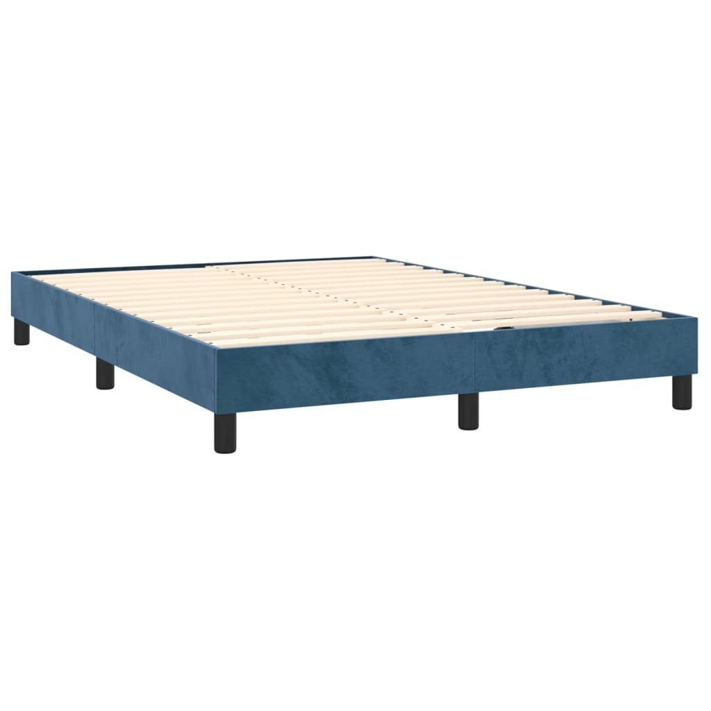 Sommier à lattes de lit et matelas Bleu foncé 140x190cm Velours - XIOS