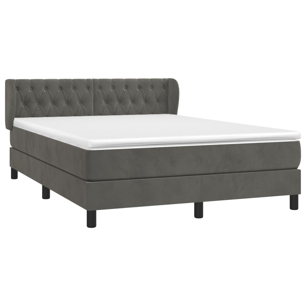 Sommier à lattes de lit et matelas Gris foncé 140x200cm Velours - XIOS