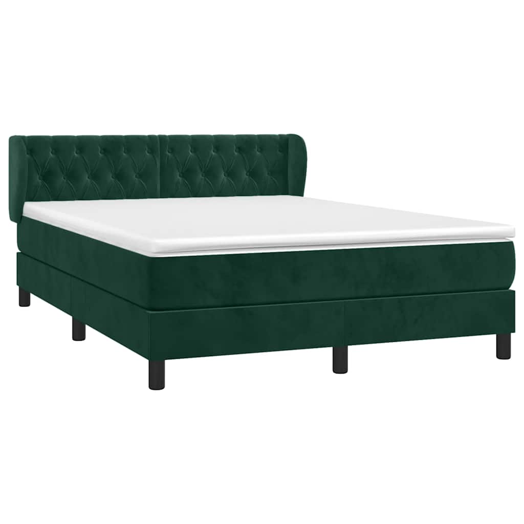Sommier à lattes de lit et matelas Vert foncé 140x200cm Velours - XIOS