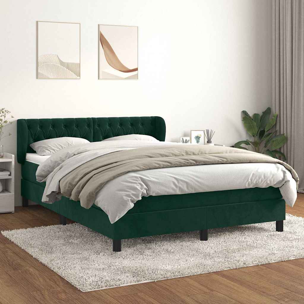 Sommier à lattes de lit et matelas Vert foncé 140x200cm Velours - XIOS