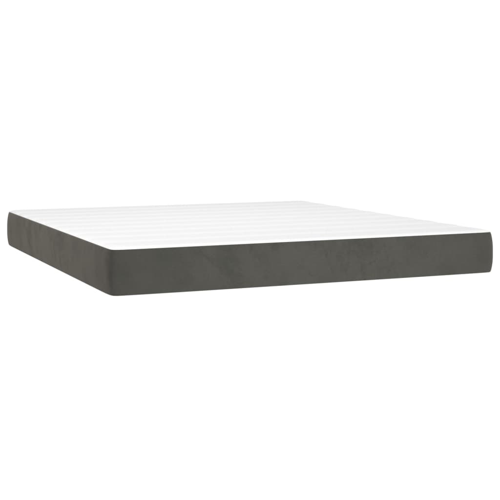 Sommier à lattes de lit et matelas Gris foncé 160x200cm Velours - XIOS
