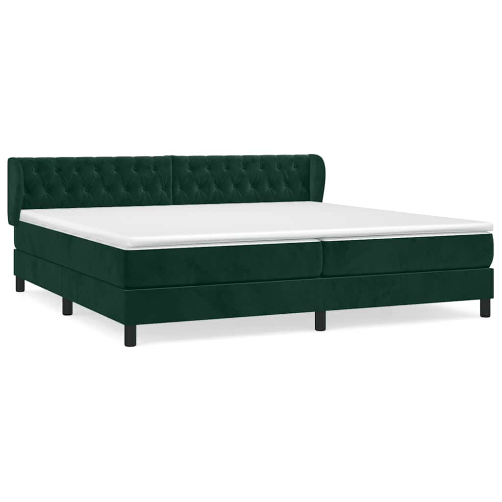 Sommier à lattes de lit et matelas Vert foncé 200x200cm Velours - XIOS